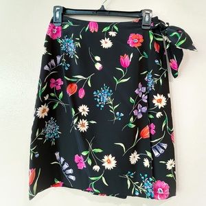 Talbots Silk Floral Wrap Skirt